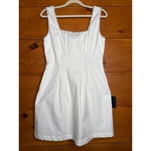 NWT Lulus Pure Hearted White Pearl Square Neck Sleeveless Mini Dress Cocktail M